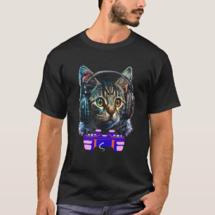 T-shirt Joueur de chat américain à queue courte de jeu vid