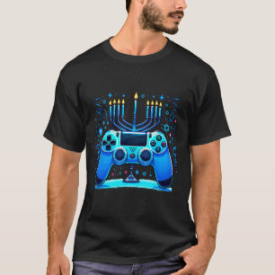 T-shirt Joueur de console de jeux vidéo juif Hanukkah Chan