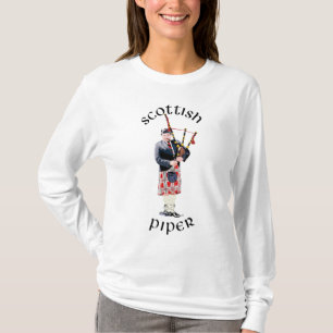 T-shirt Joueur de cornemuse en kilt rouge