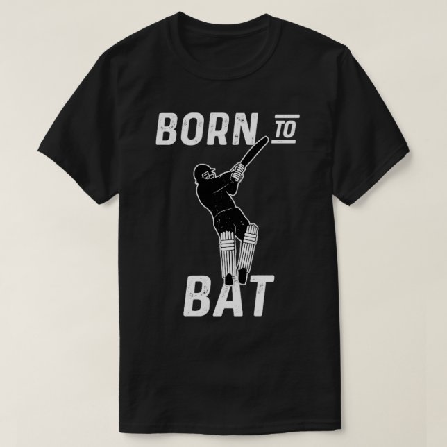 T-shirt Joueur De Cricket Batsman Né À Bat Cricket Fan1 (Design devant)