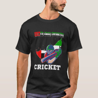 T-shirt Joueur de cricket des Émirats Arabes Unis Drapeau