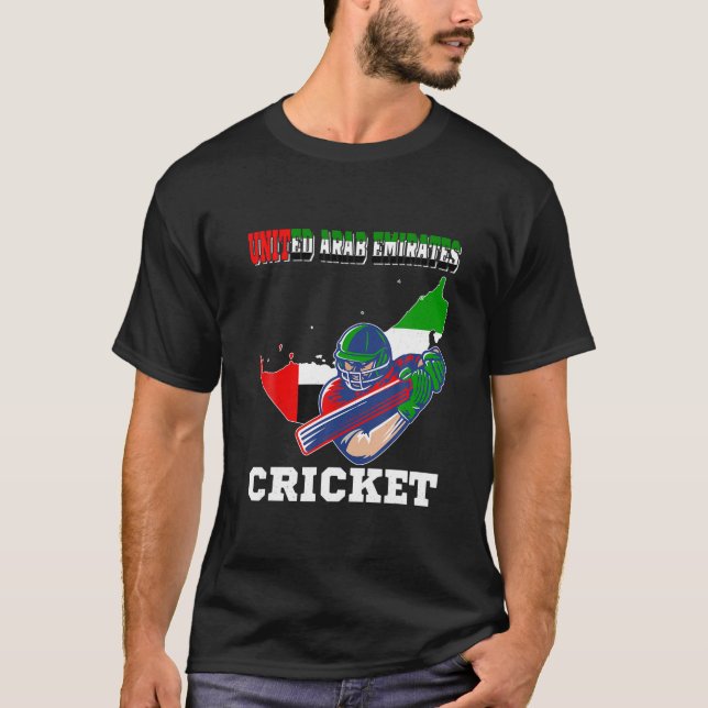 T-shirt Joueur de cricket des Émirats Arabes Unis Drapeau  (Devant)