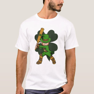 T-shirt Joueur de cricket Leprechaun St. Patrick's Day