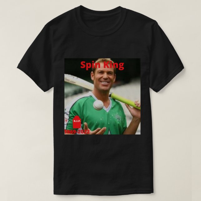 T-shirt Joueur de cricket Shane Warne - Spin King Active (Design devant)