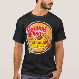 T-shirt Joueur de curling alimenté par la pizza