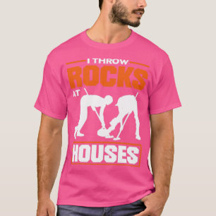 T-shirt Joueur de curling pour un curleur Je lance des roc