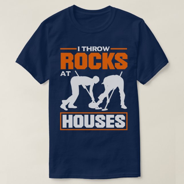 T-shirt Joueur de curling pour un curleur Je lance des roc (Design devant)