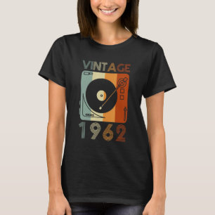 T-shirt Joueur de disques rétro vintage 1962 Anniversaire 
