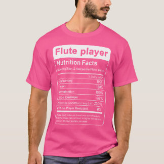 T-shirt Joueur de flute Nutrition Facts Étiquette