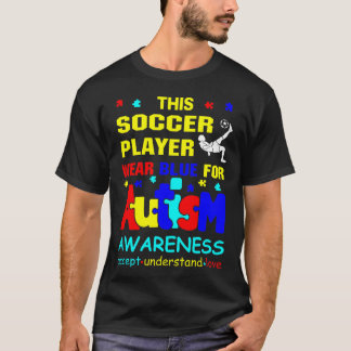 T-shirt Joueur de foot, portez du bleu pour la Sensibilisa