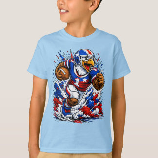 T-shirt Joueur de football aigle patriotique USA #1
