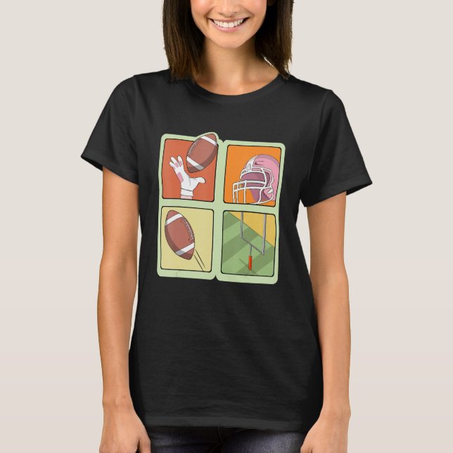 T-shirt Joueur de football américain Tacker Retro Sport (Devant)