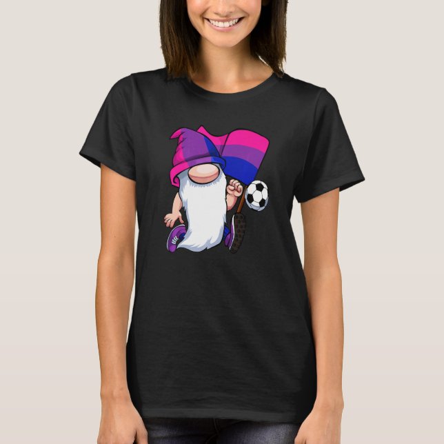 T-shirt Joueur De Football Bisexuel Lgbt Q Cute Gnome Bi P (Devant)