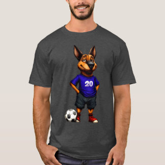 T-shirt Joueur de football chien drôle fille