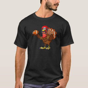 T-shirt Joueur de football cool de Thanksgiving Gobble Tur