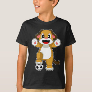 T-shirt Joueur de football de chien