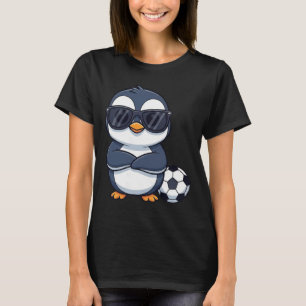 T-shirt Joueur de football de dessin animé cool pingouin