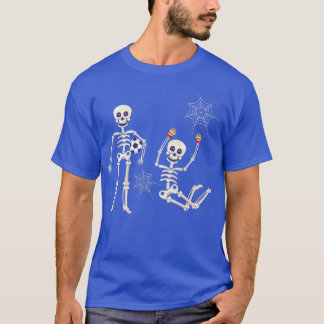 T-shirt Joueur de football de squelette d'Halloween Goalke