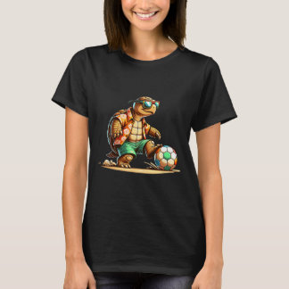 T-shirt Joueur de football de tortue cool avec des lunette