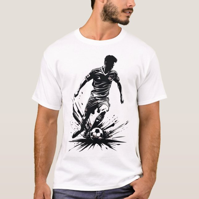 T-shirt Joueur de football dynamique (Devant)