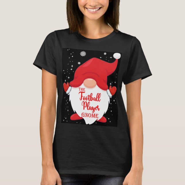 T-shirt Joueur de football Gnome Matching Famille Christma (Devant)