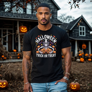 T-shirt Joueur de football Halloween Skeleton - Tricoter o