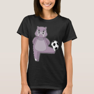T-shirt Joueur de football Hippopotame Football Sports