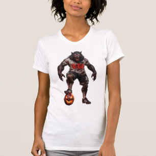 T-shirt Joueur de football Loup-Garou Art Horreur Hallowee