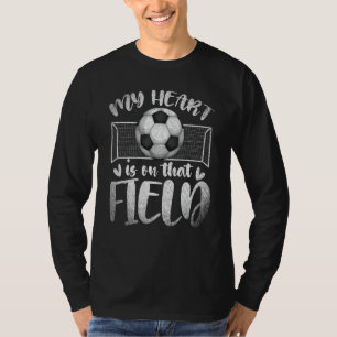 T-shirt Joueur De Football Mon Coeur Est Sur Ce Champ Spor