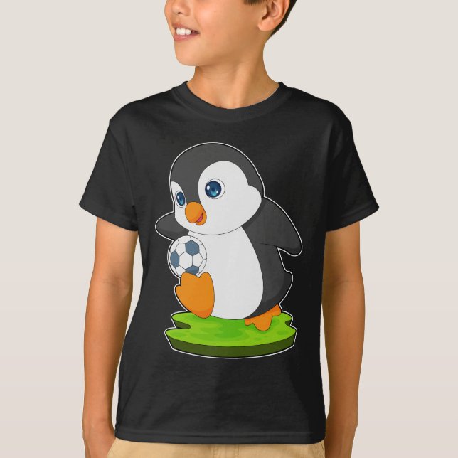 T-shirt Joueur de football Penguin (Devant)