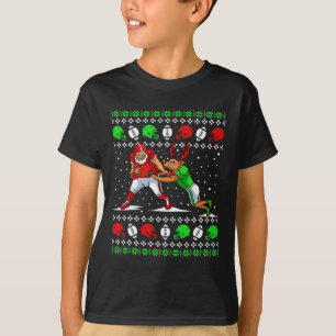 T-shirt Joueur de football Renne Pyjama de Noël laid Amusa