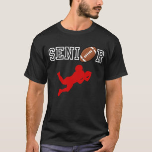 T-shirt Joueur de football senior avec silhouette rouge