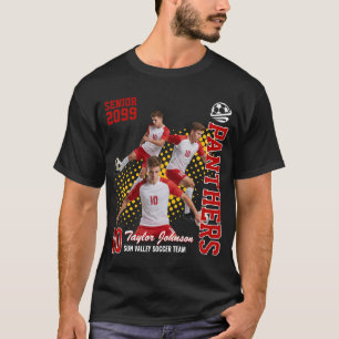 T-shirt Joueur de football senior Collage photo personnali