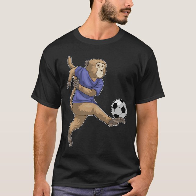 T-shirt Joueur de football singe Soccer (Devant)