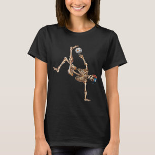 T-shirt Joueur de football squelette coup de pied de bicyc