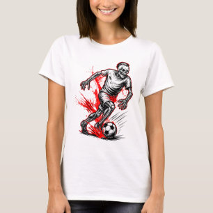 T-shirt Joueur de football squelette - Fantôme effrayant d