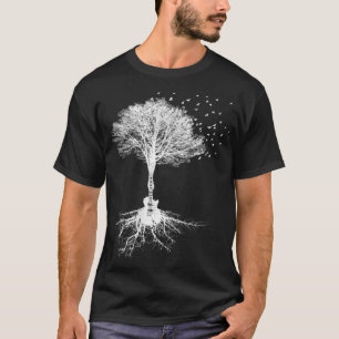 T-shirt Joueur de guitare acoustique Arbre naturel Anniver