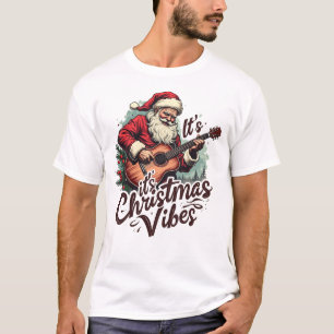 T-shirt Joueur de guitare de Noël Père Noël - Rockin autou