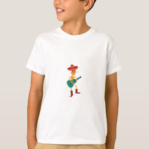 T-shirt Joueur de guitare squelette festif