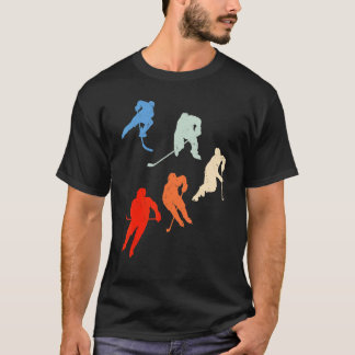 T-shirt Joueur de hockey rétro Vintage de hockey sur glace