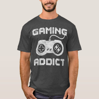 T-shirt Joueur de jeu vidéo addictif drôle manette 