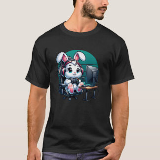 T-shirt Joueur de jeu vidéo Lapin de Pâques Lapin Joueur G