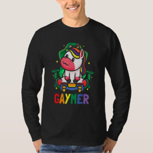 T-shirt Joueur de jeux vidéo LGBTQ Lesbienne Gaymer Licorn