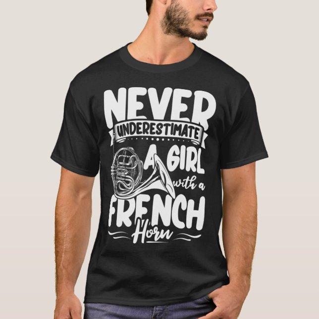 T-shirt Joueur de la Corne française Vêtements Instrument  (Devant)