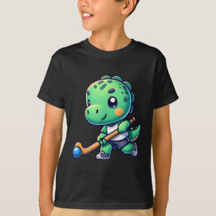 T-shirt Joueur de l'équipe de hockey sur gazon de dinosaur