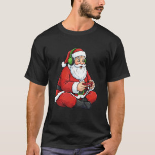 T-shirt Joueur de Noël Papa Noël Jeux Vidéo Xmas Jeu Garço