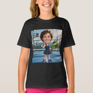 T-shirt Joueur de Padel caricature tête personnalisée drôl