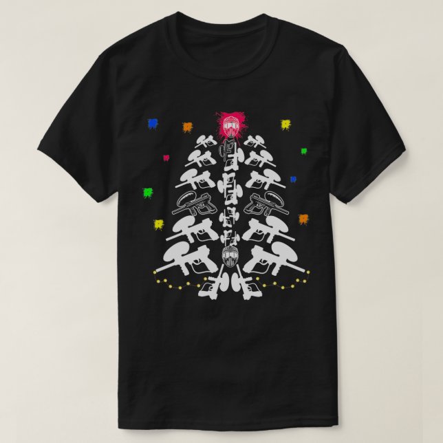 T-shirt Joueur de peinture Arbre de Noël (Design devant)