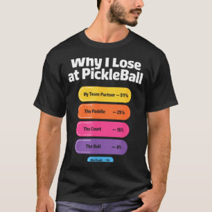 T-shirt Joueur de pickleball perdant infographie blague ra