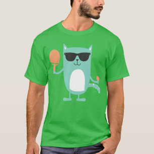 T-shirt Joueur de ping-pong chat raquette de jeu Sportsour